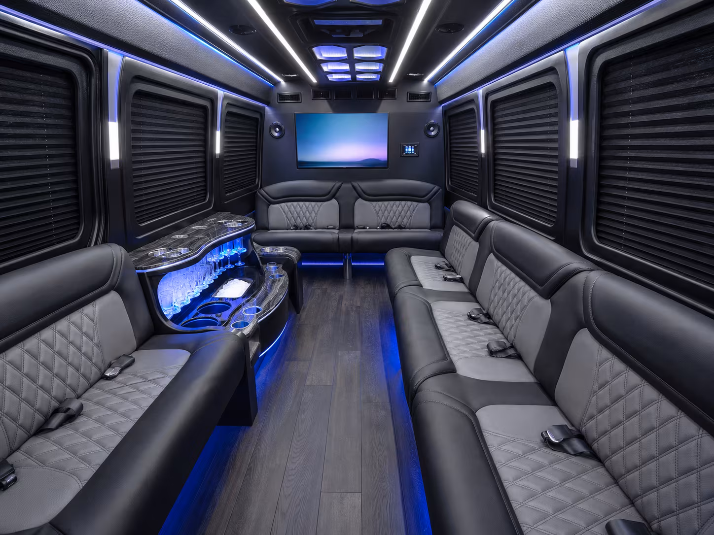 deerfield beach 28 passenger party bus inside