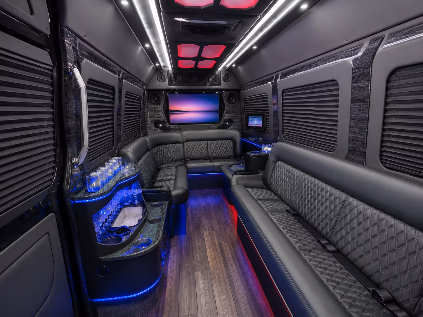 deerfield beach 40 passenger party bus interior